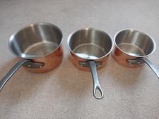 Set of 3 French Mauviel Copper